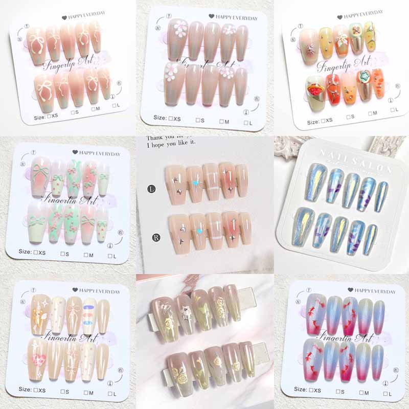 Nail Art Flower - 10 Pcs Women French Style High
