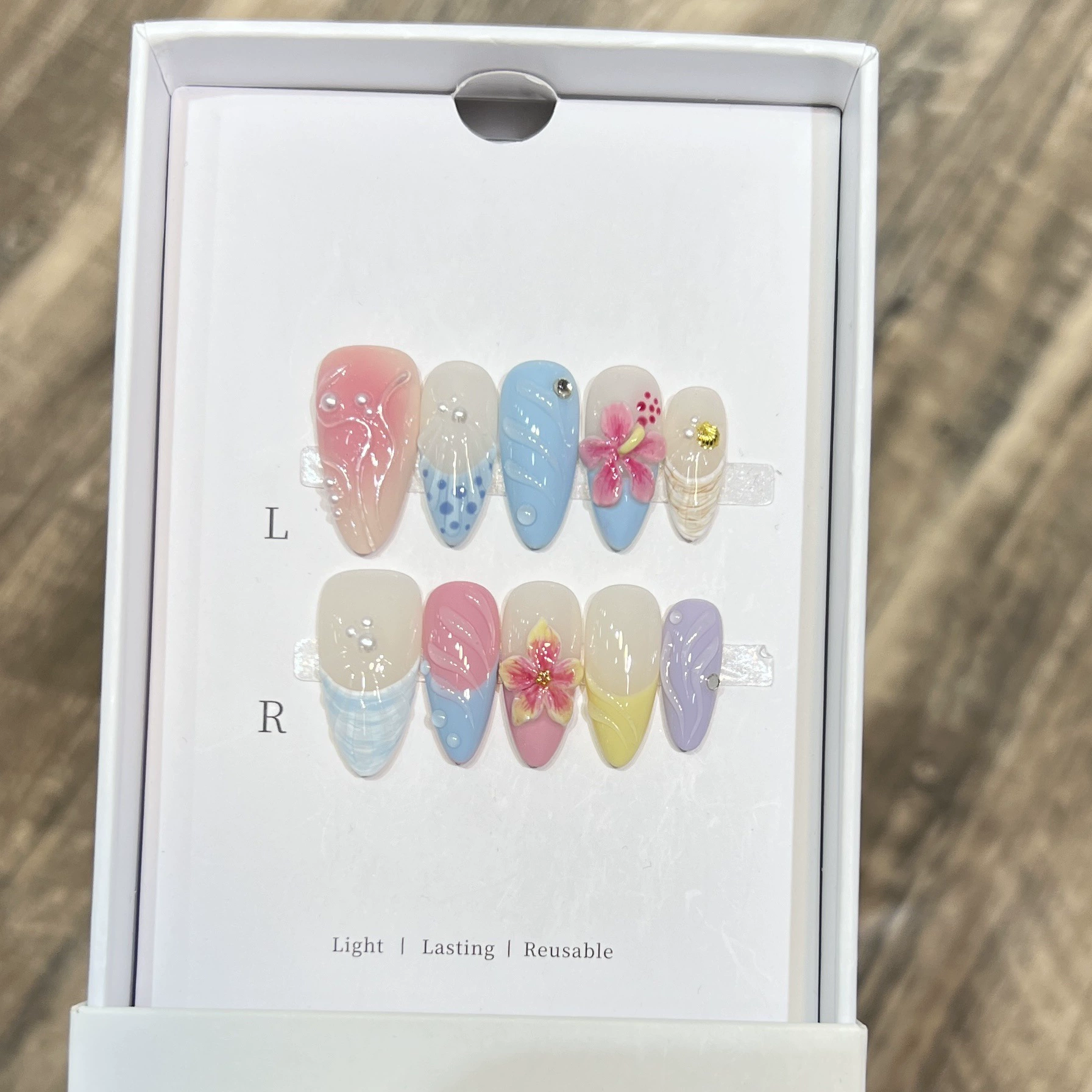 Nail Art Flower - 10Pcs Milky Nude Gentle Handmade Press