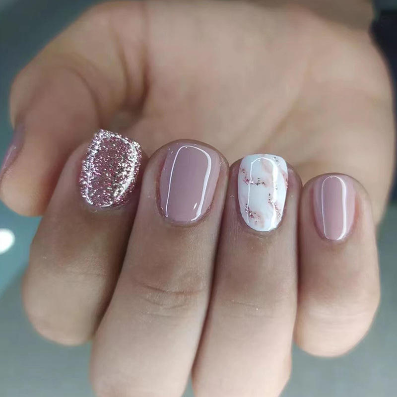 24Pcs Reusable Fake Nails Shor - Nail Art Design review and price