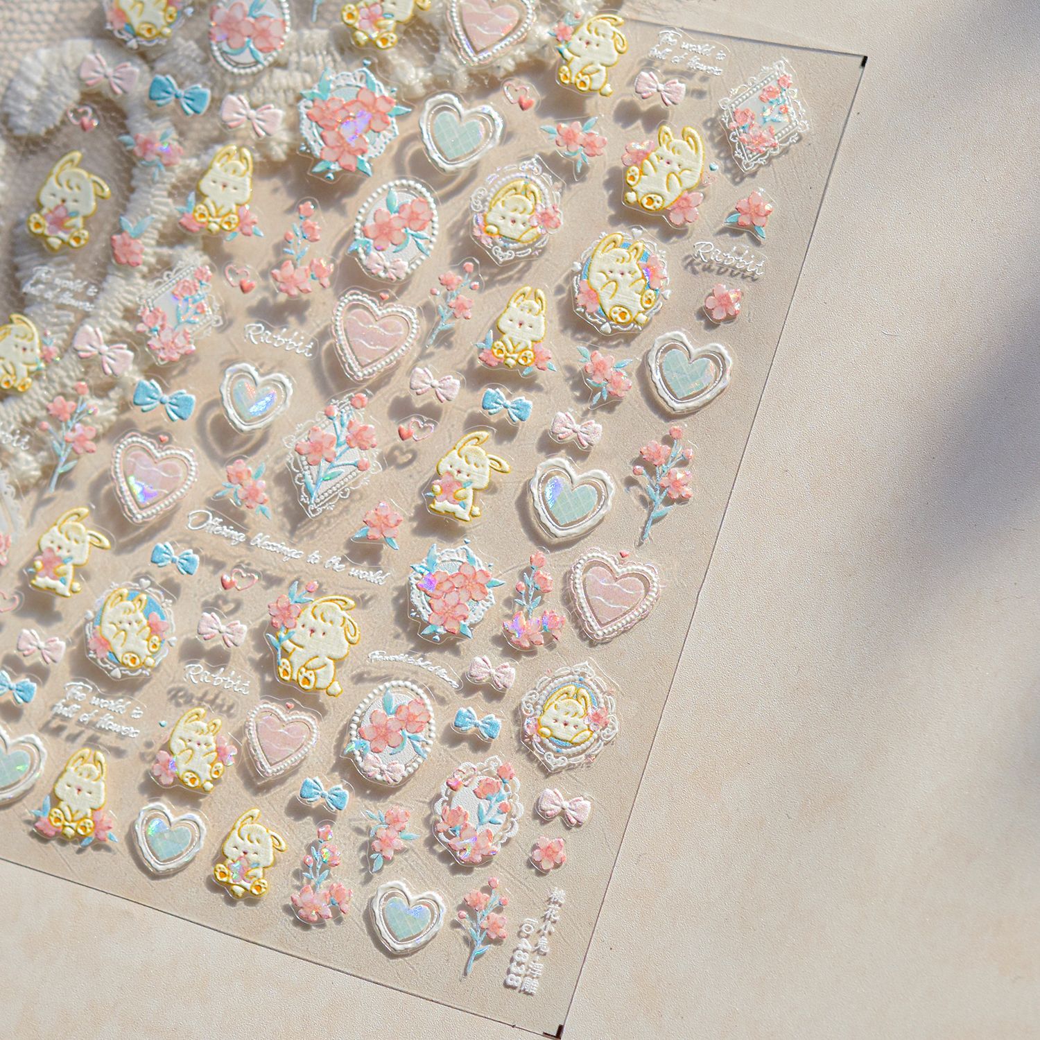 5D Cute Rabbit Love Heart Peac - Nail Art Zelda review and price