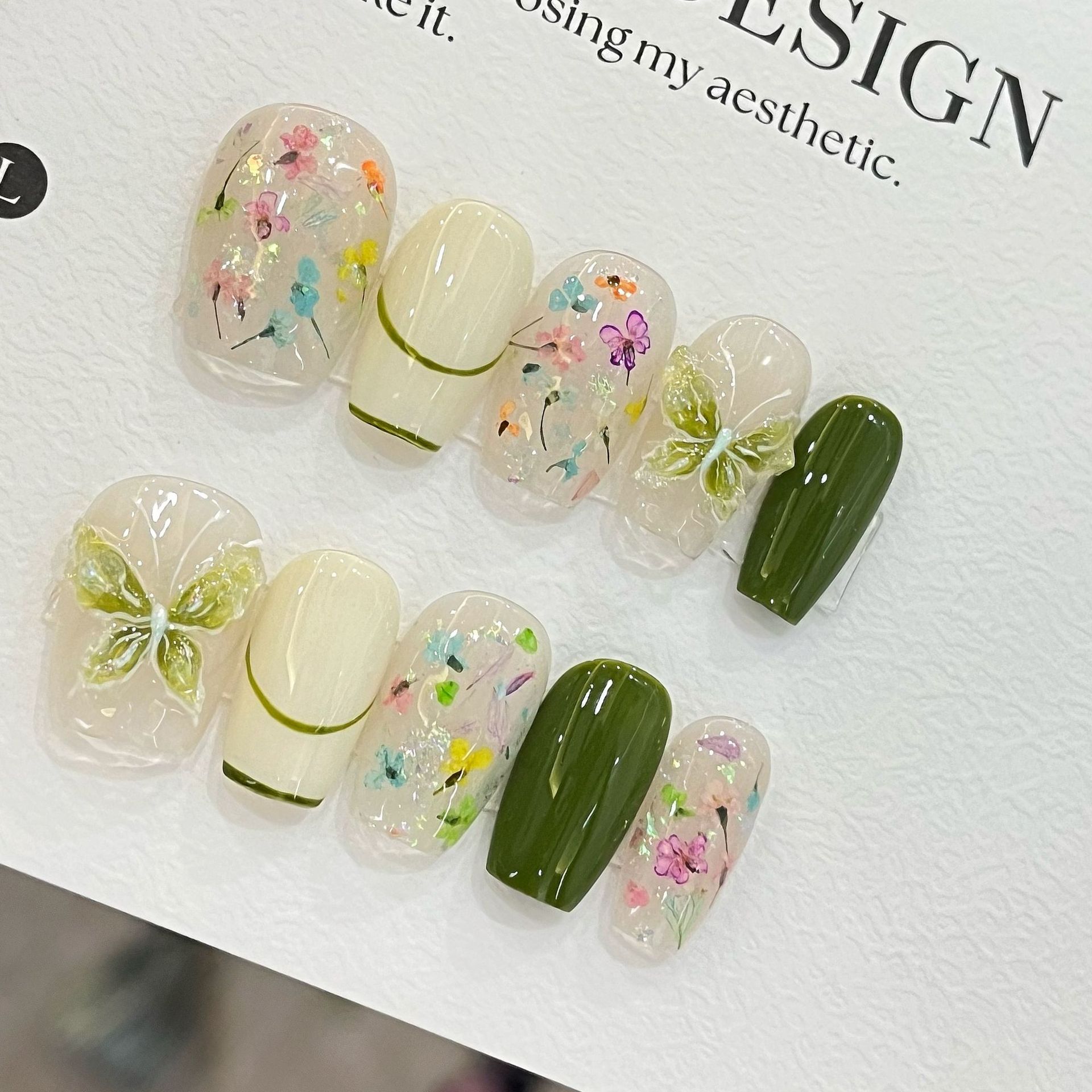 10pcs Butterfly Flower Fake Na - Nail Art Design review and price