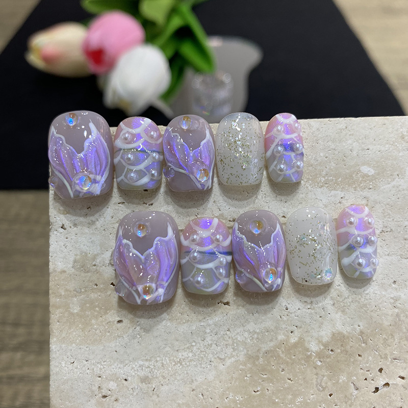 10pcs Butterfly Flower Fake Na - Nail Art Design review and price