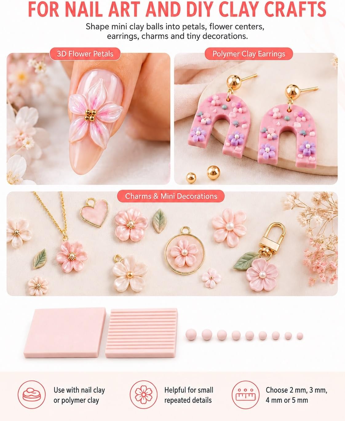 4PCS 3D Print Clay Gel Ball Ma - Nail Art Flower review and price