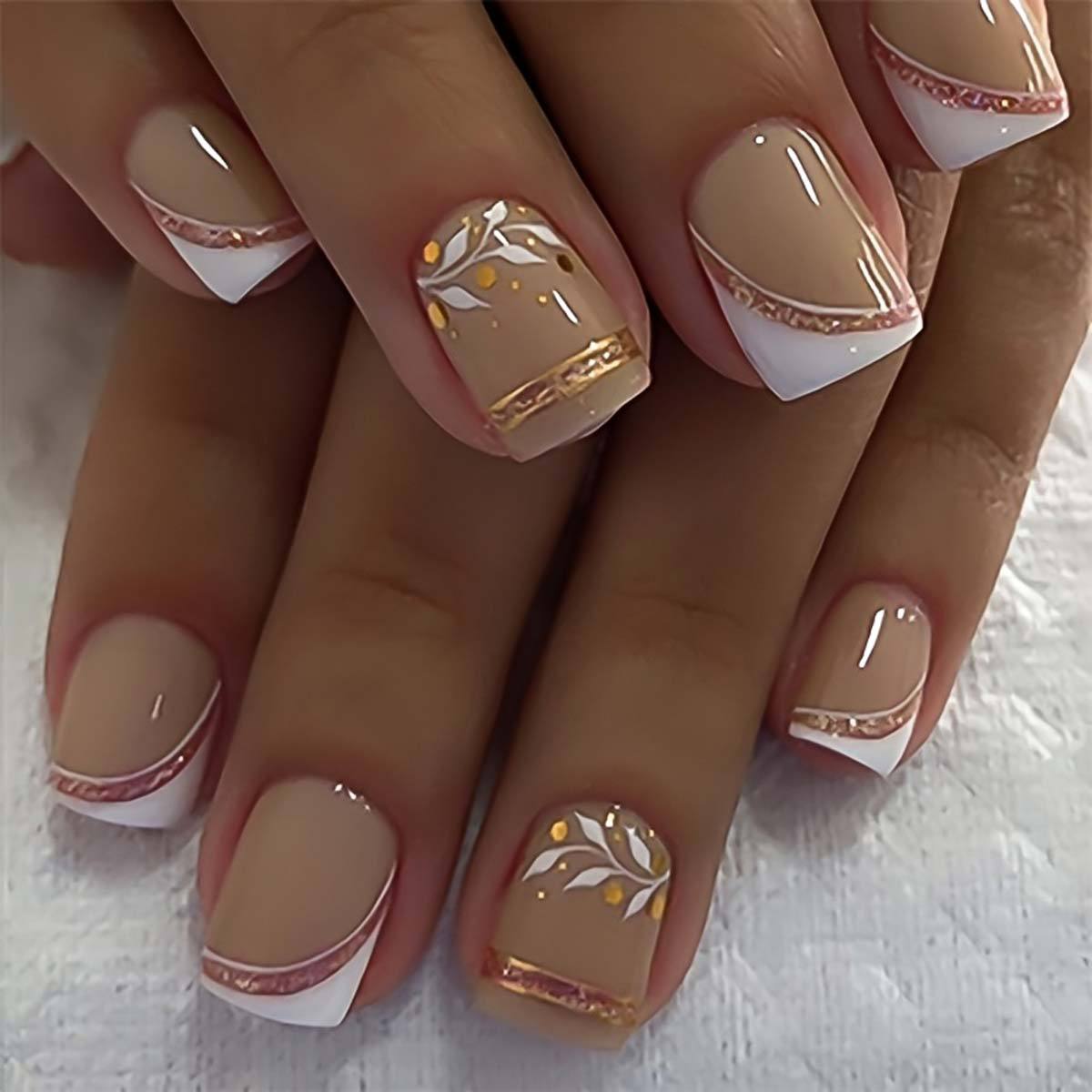 Nude Short Square Press On Nai - Nail Art Design review and price