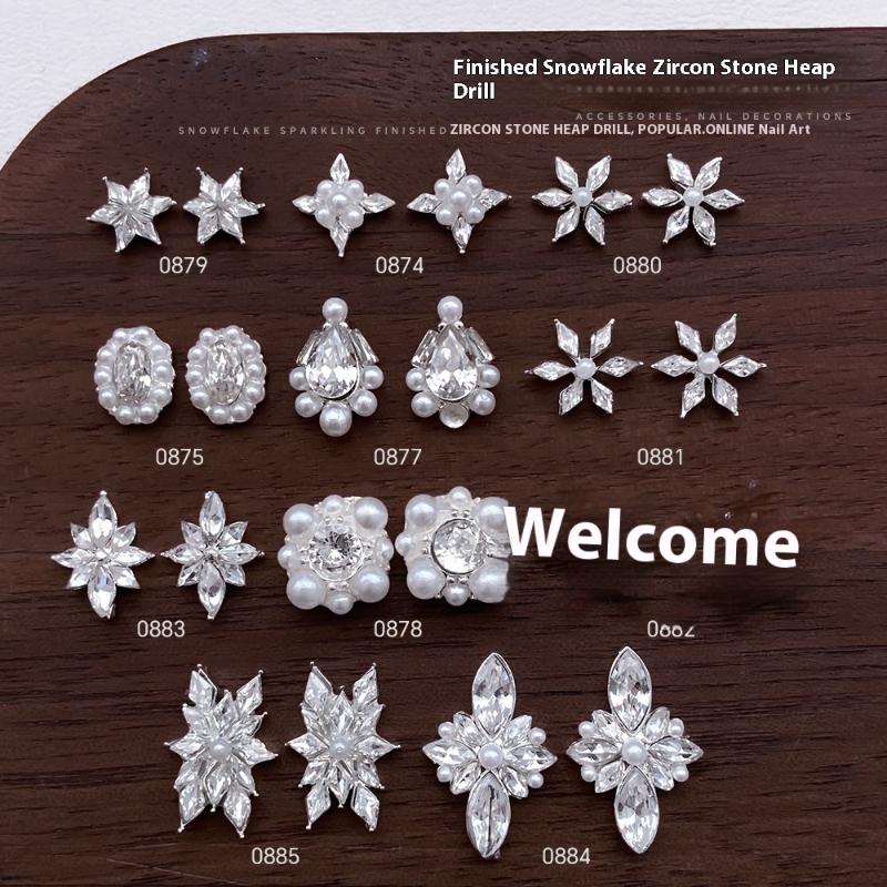 5Pcs Snowflake Flower Zircon P - Nail Art Flower review and price