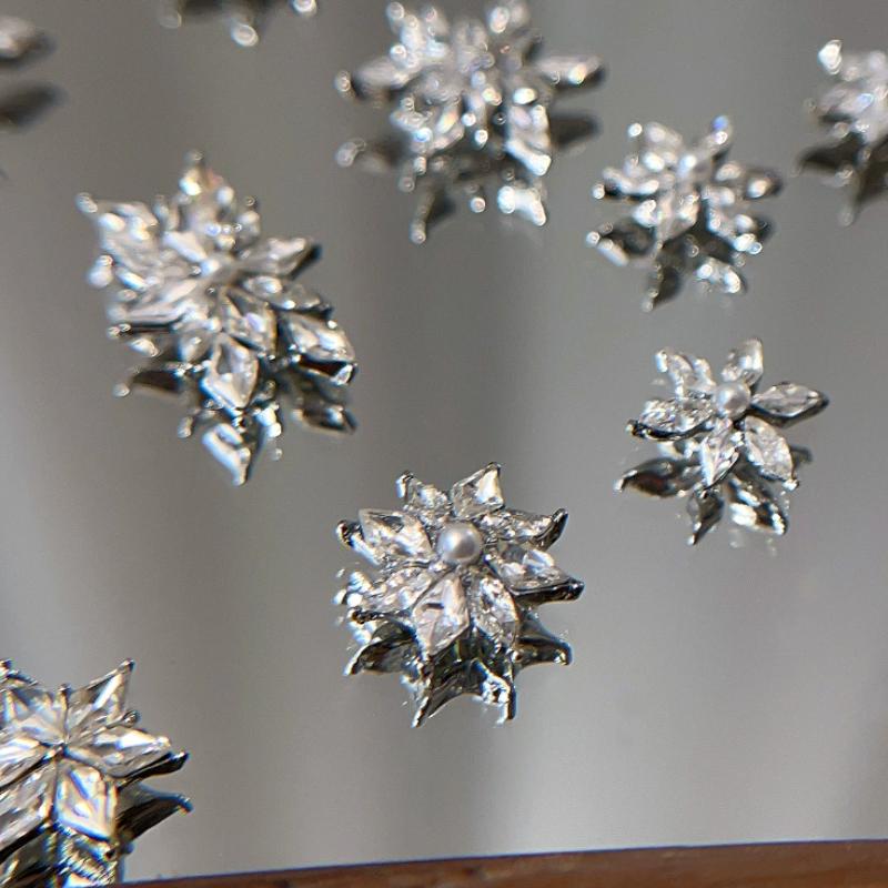 5Pcs Snowflake Flower Zircon P - Nail Art Flower review and price