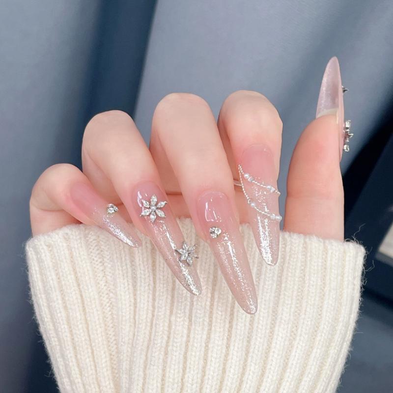 5Pcs Snowflake Flower Zircon P - Nail Art Flower review and price
