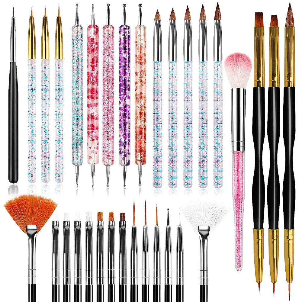 32pcs Nail Art Brushes, Acryli - Nail Art Dotting Tool review and price