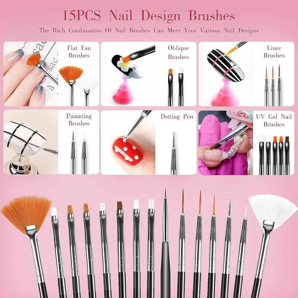 32pcs Nail Art Brushes, Acryli - Nail Art Dotting Tool review and price