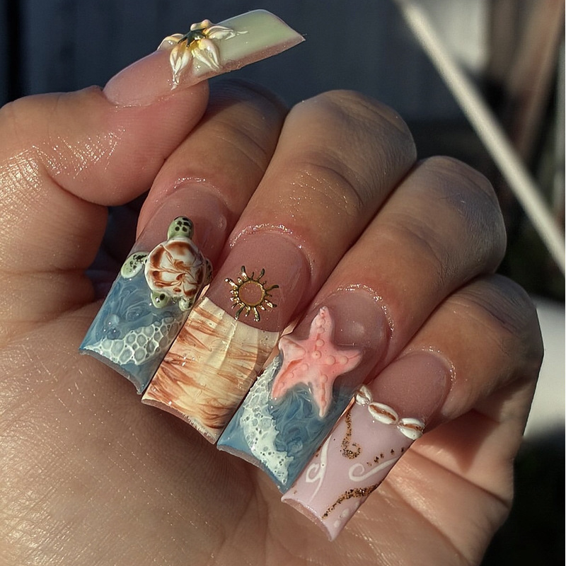 24Pcs Sweet Medium Square Fals - Nail Art Design review and price
