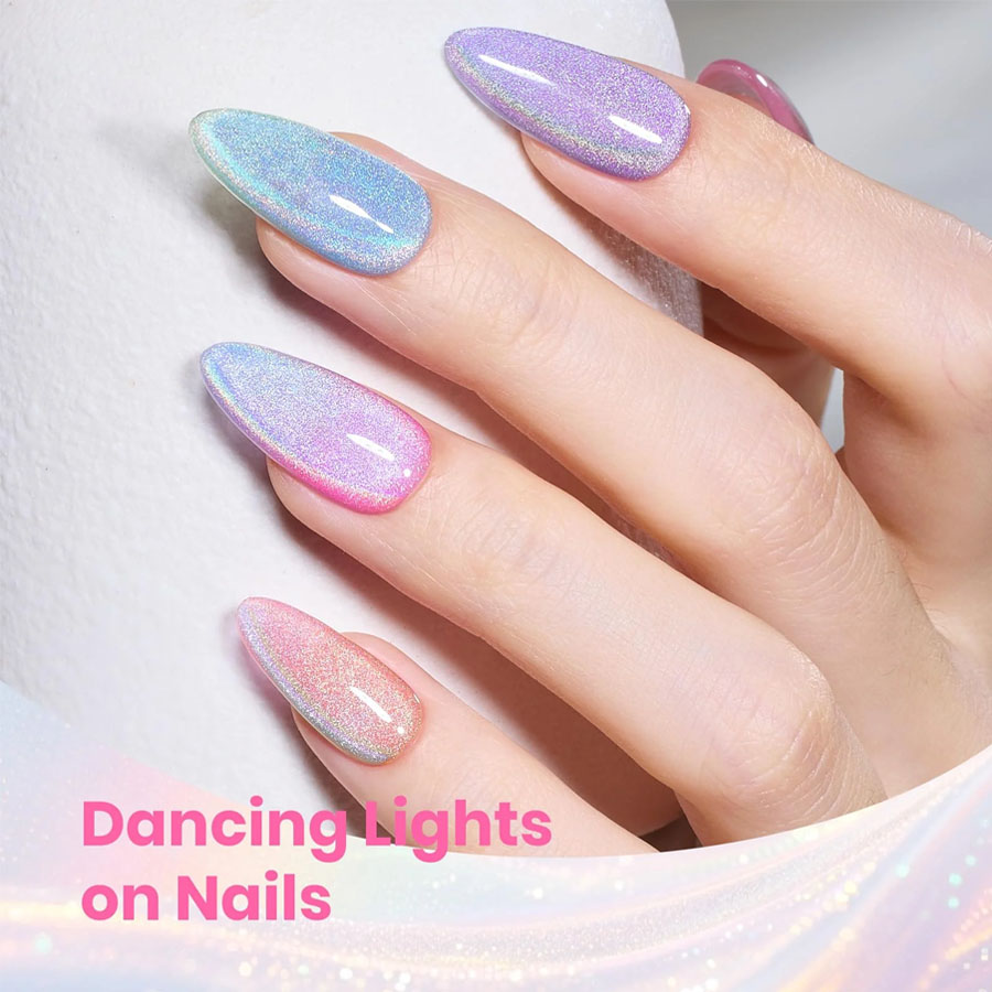 QAZIXU 1/6 Pcs Rainbow Cat Eye - Nail Art Cat Eye Pink review and price