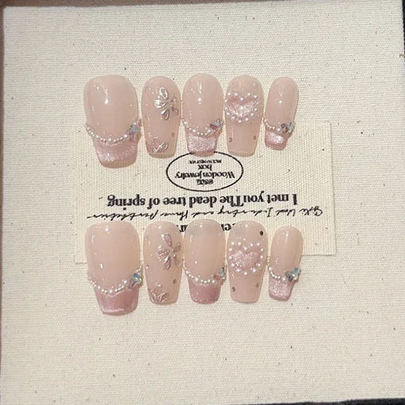 10pcs Cute Handmade Cat Eye Po - Nail Art Cat Eye Pink review and price