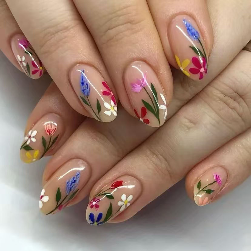 24Pcs Simple Almond Nails Tips - Nail Art Design review and price