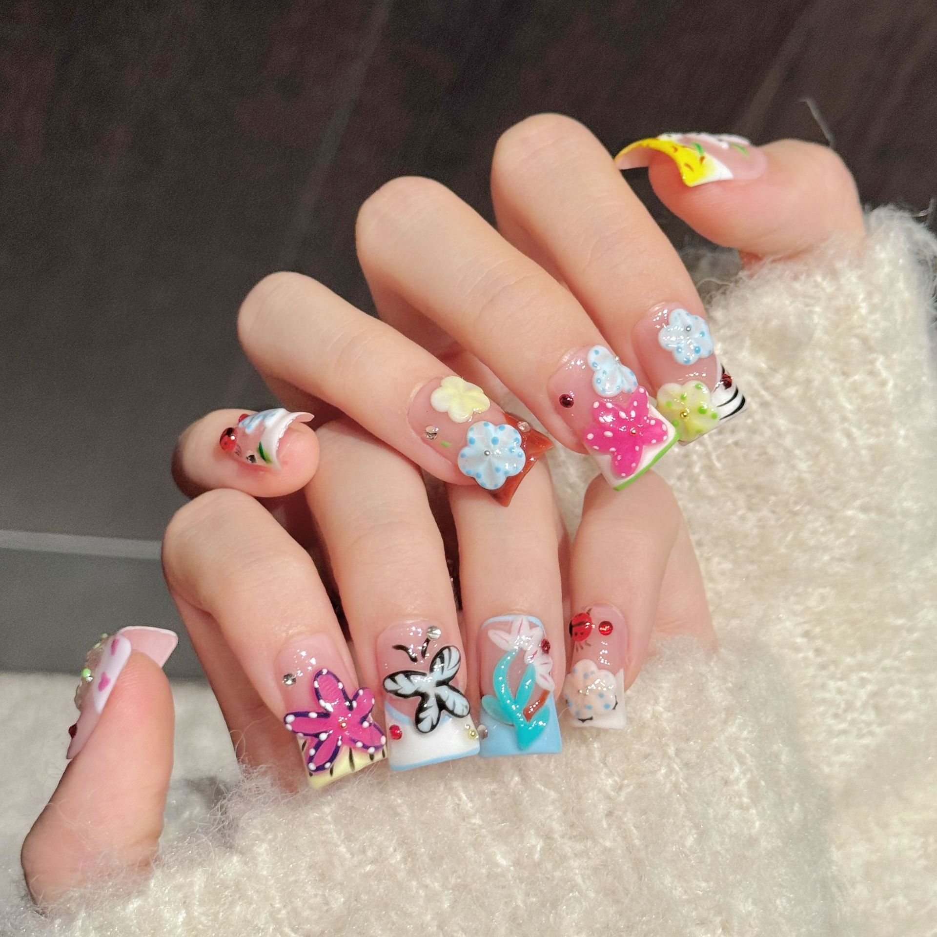 10PCS Duck Handmade Press On N - Nail Art Design review and price