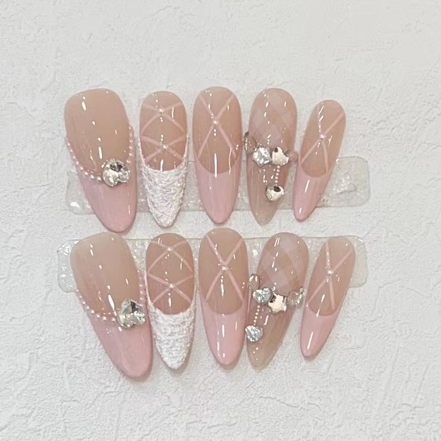 10Pcs Handmade Press on Nails  - Nail Art Flower review and price
