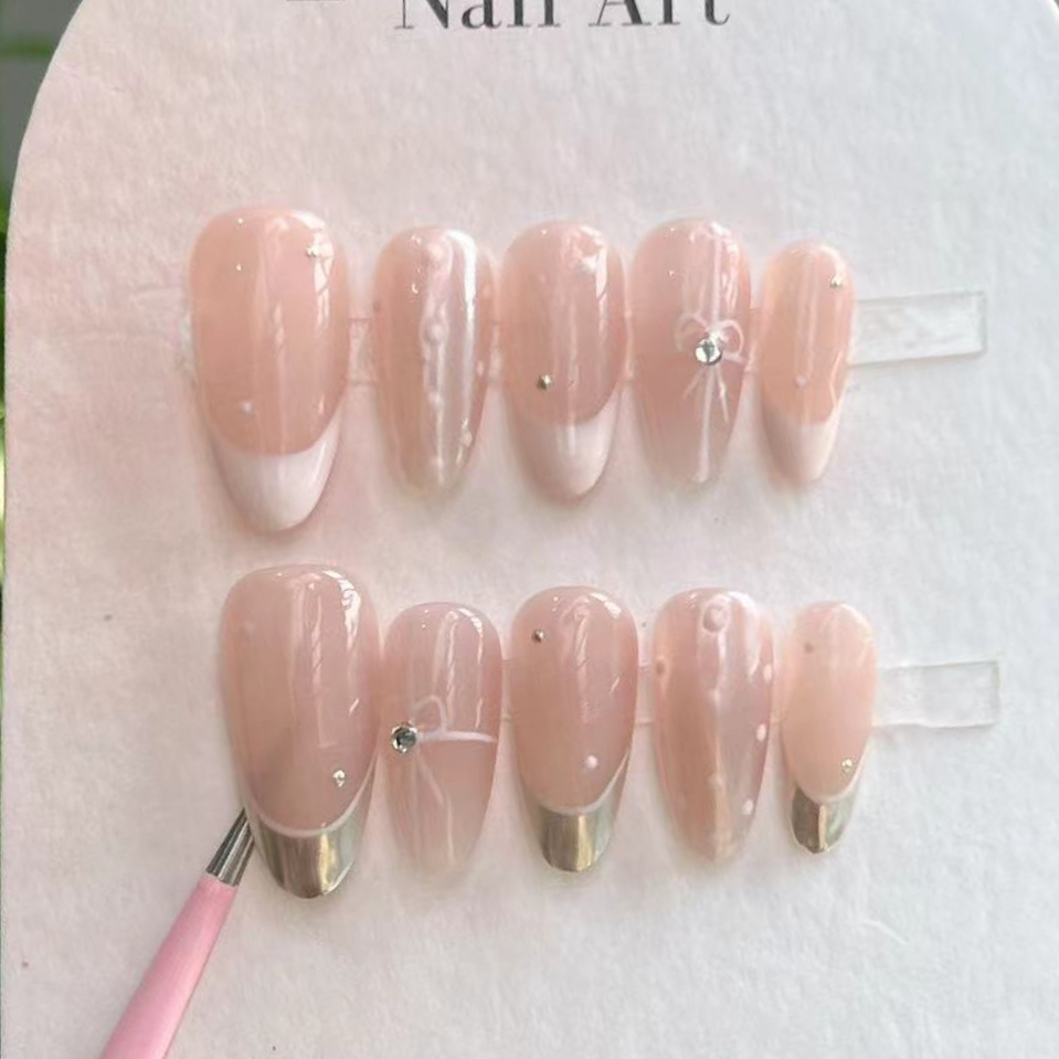 10Pcs Handmade Press on Nails  - Nail Art Flower review and price