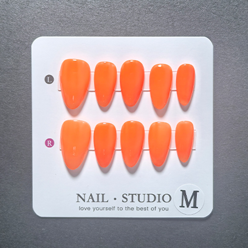10pcs Almond Press on Nails Ha - Nail Art Orange review and price