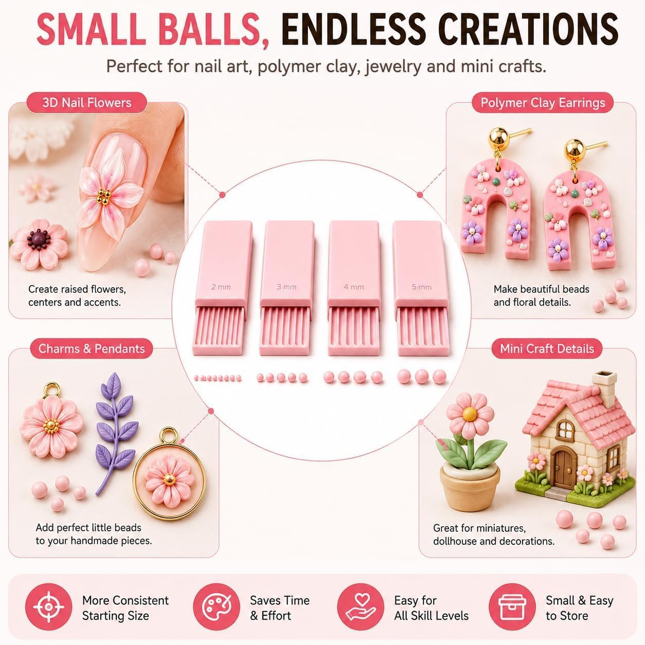 4PCS 3D Print Clay Gel Ball Ma - Nail Art Design review and price