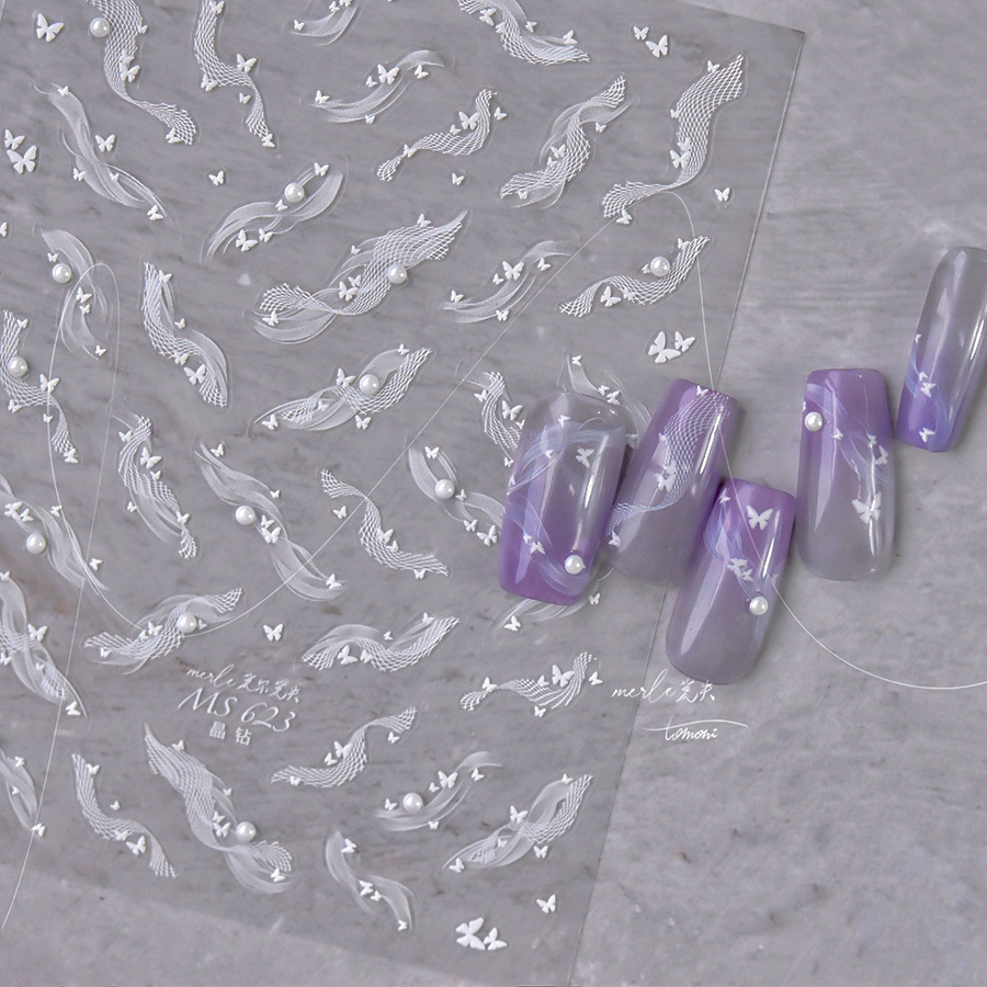 1 Sheet 5D White Elegan Lace B - Nail Art Elegan review and price