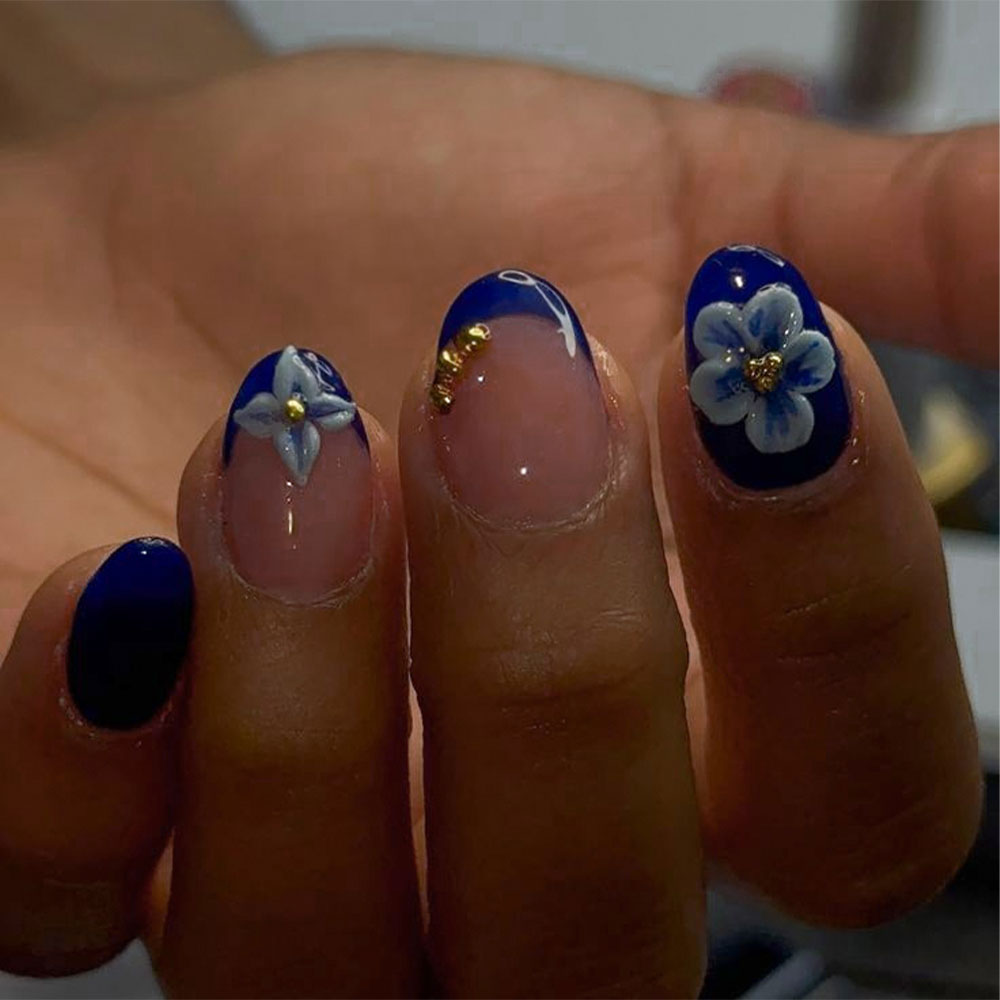 24pcs Short Oval 3D Gel Nail S - Nail Art Flower review and price