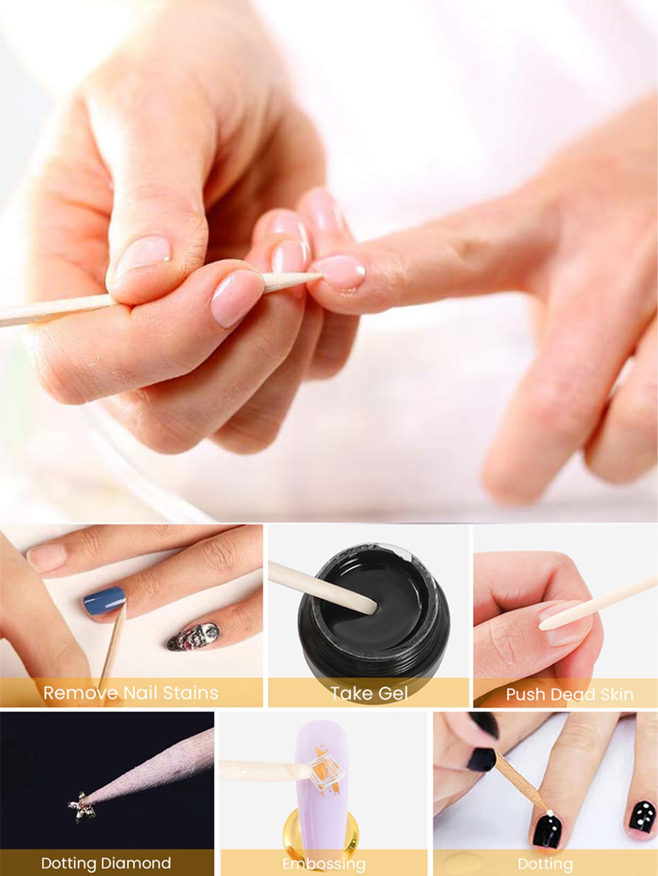 15 to 500 Pcs Orange Wood Cuti - Nail Art Orange review and price