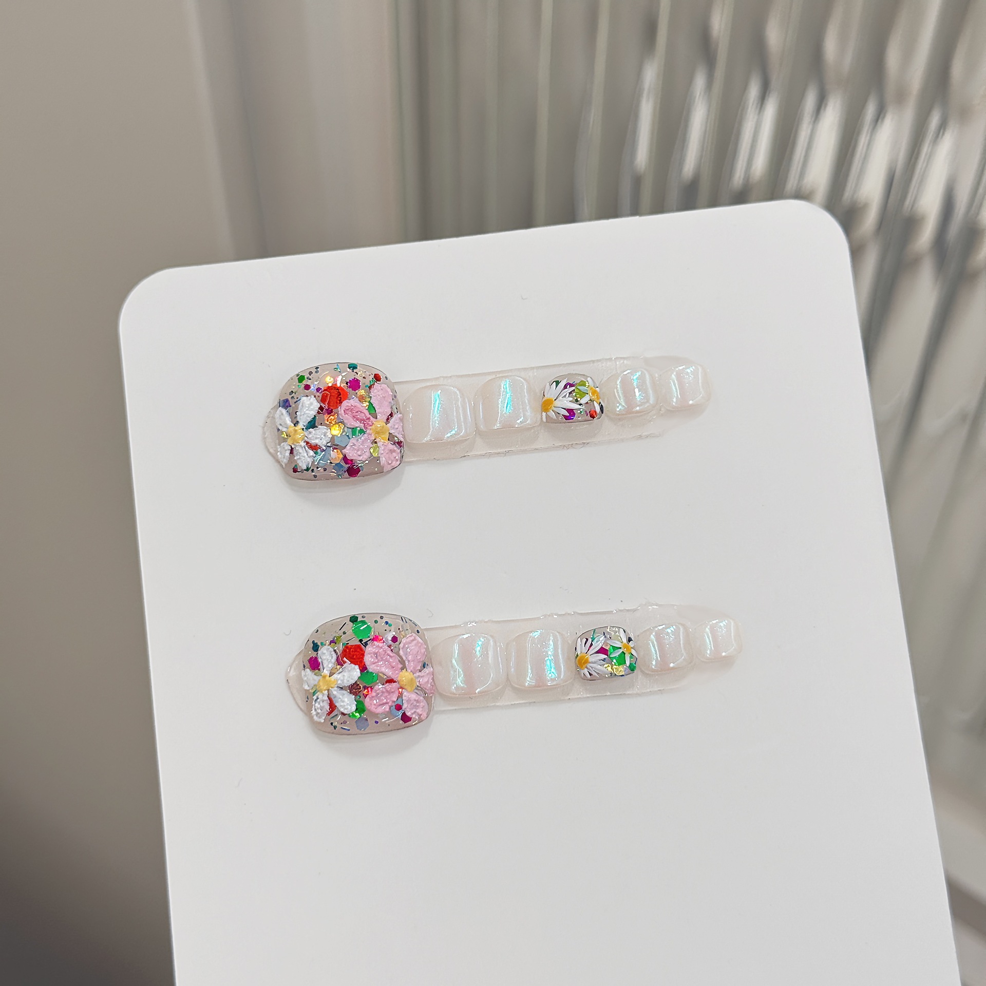 12pcs Handmade Press on Toenai - Nail Art Flower review and price