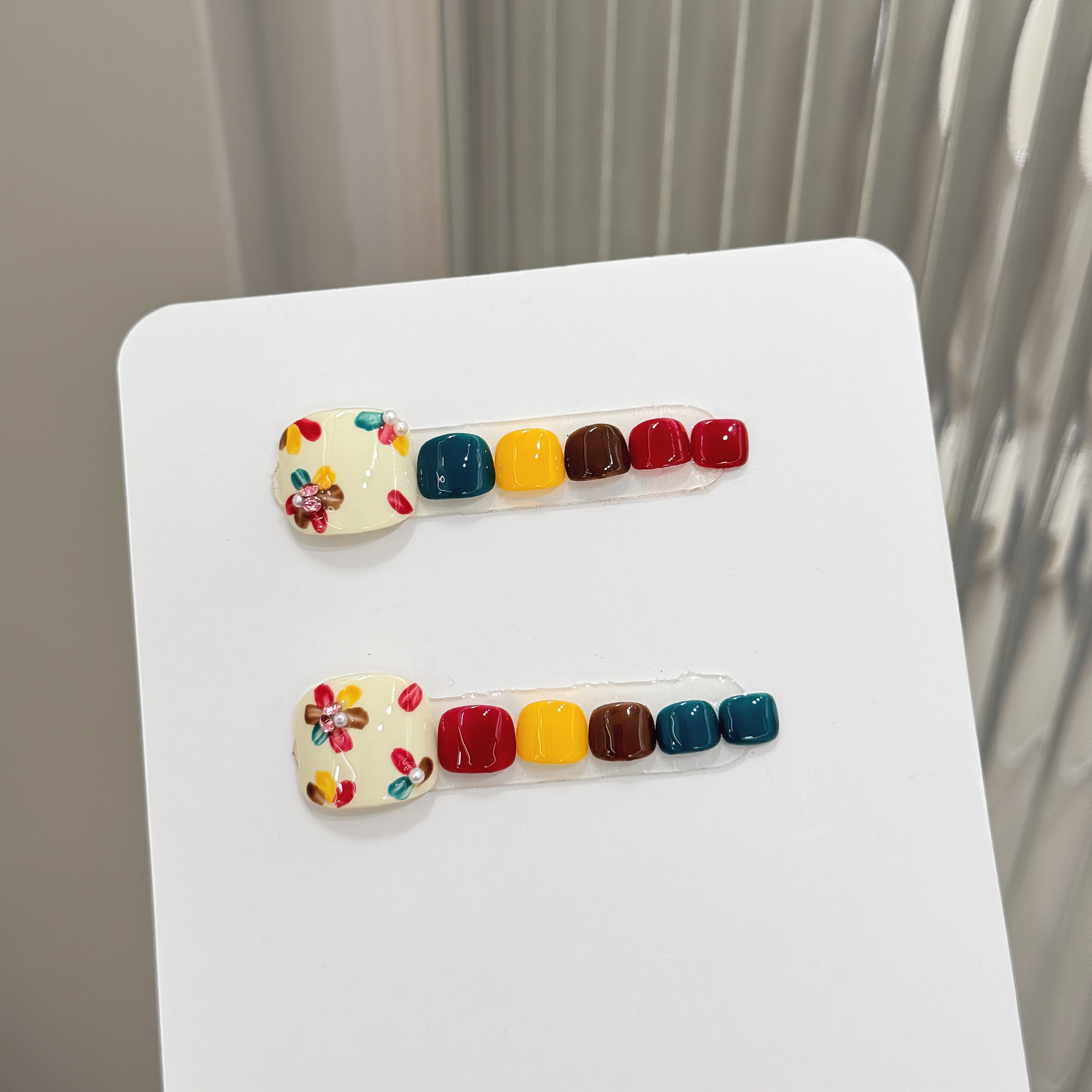 12pcs Handmade Press on Toenai - Nail Art Flower review and price