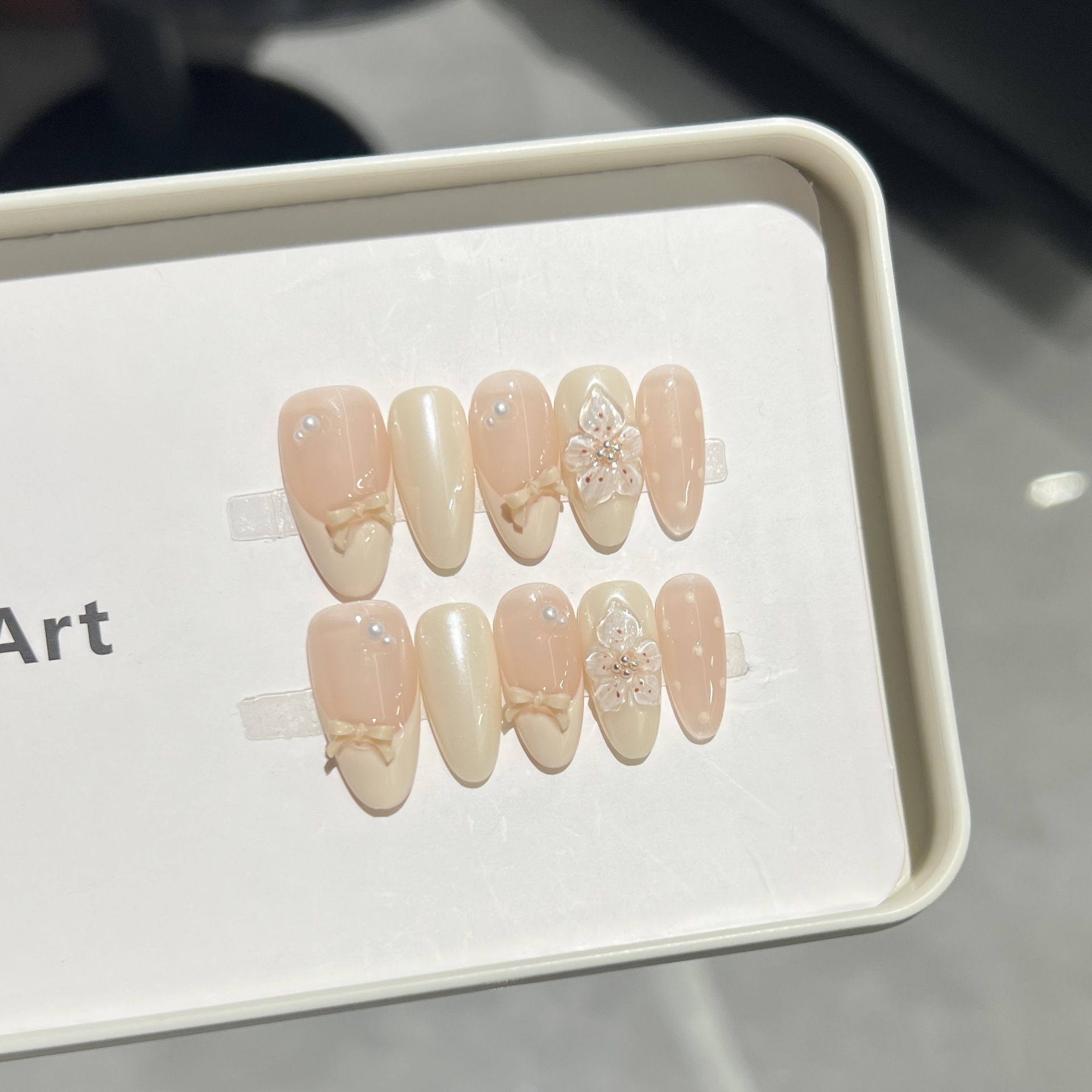 10Pcs Milky Nude Gentle Handma - Nail Art Flower review and price