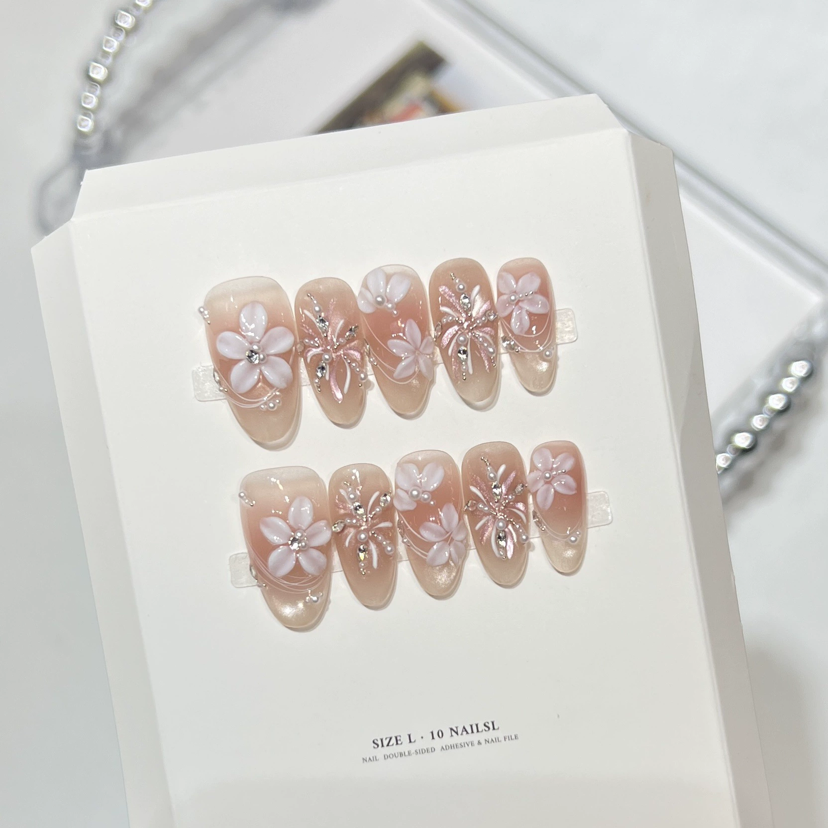 10Pcs Milky Nude Gentle Handma - Nail Art Flower review and price