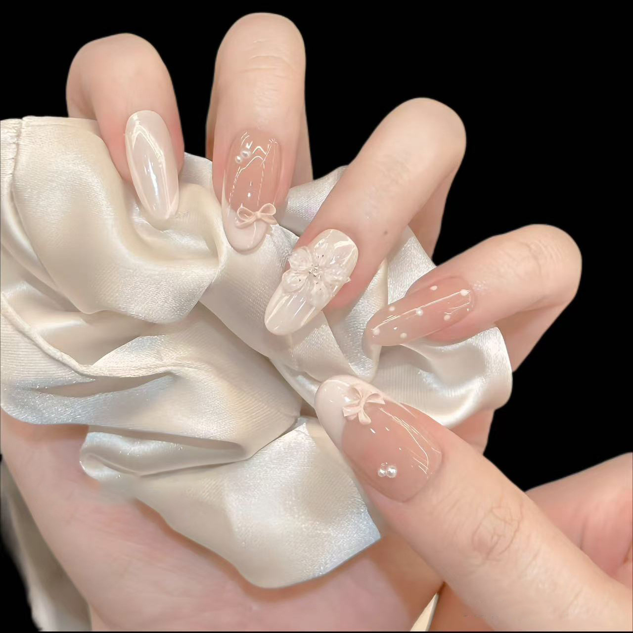 10Pcs Milky Nude Gentle Handma - Nail Art Flower review and price